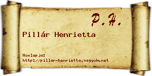 Pillár Henrietta névjegykártya