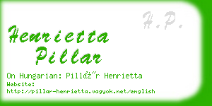 henrietta pillar business card